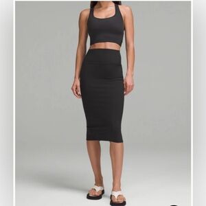 lululemon athletica Nulu Slim-Fit High-Rise Skirt in Black size 14
